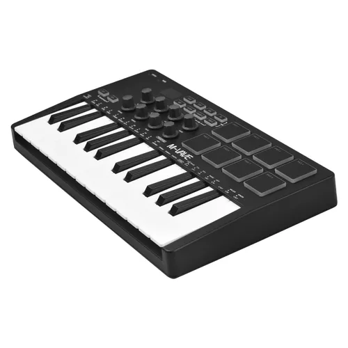 25-клавишная мини-портативная MIDI-клавиатура с динамическими клавишами и RGB-пэдами