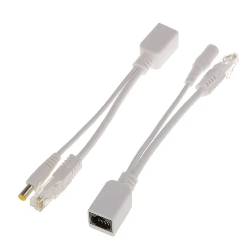 Комплект пассивного PoE инжектора и сплиттера для питания сетевых устройств до 50В, длина кабеля 175