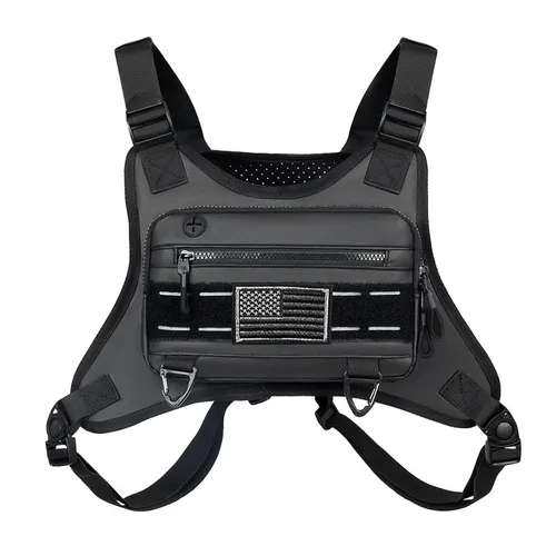 Нагрудный спортивный рюкзак, дышащий, водостойкий, со светоотражателями, для бега, мужской