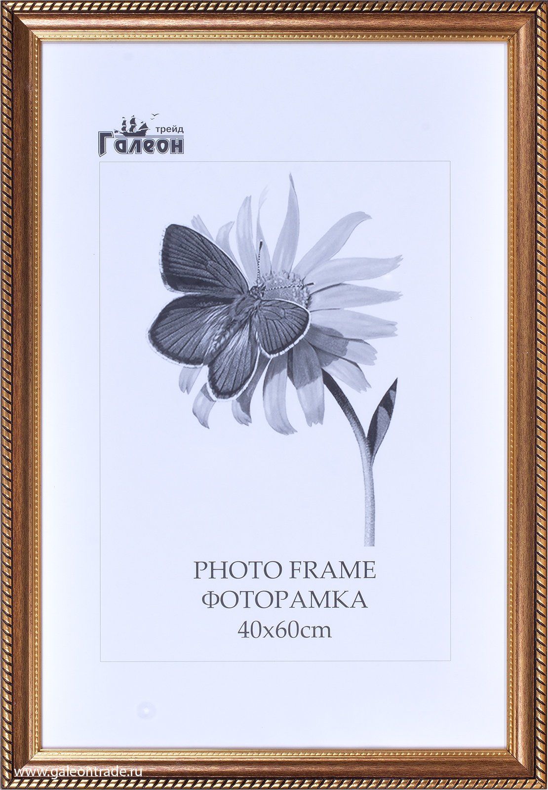 Фоторамка пластиковая 40 х 60 см, бронза