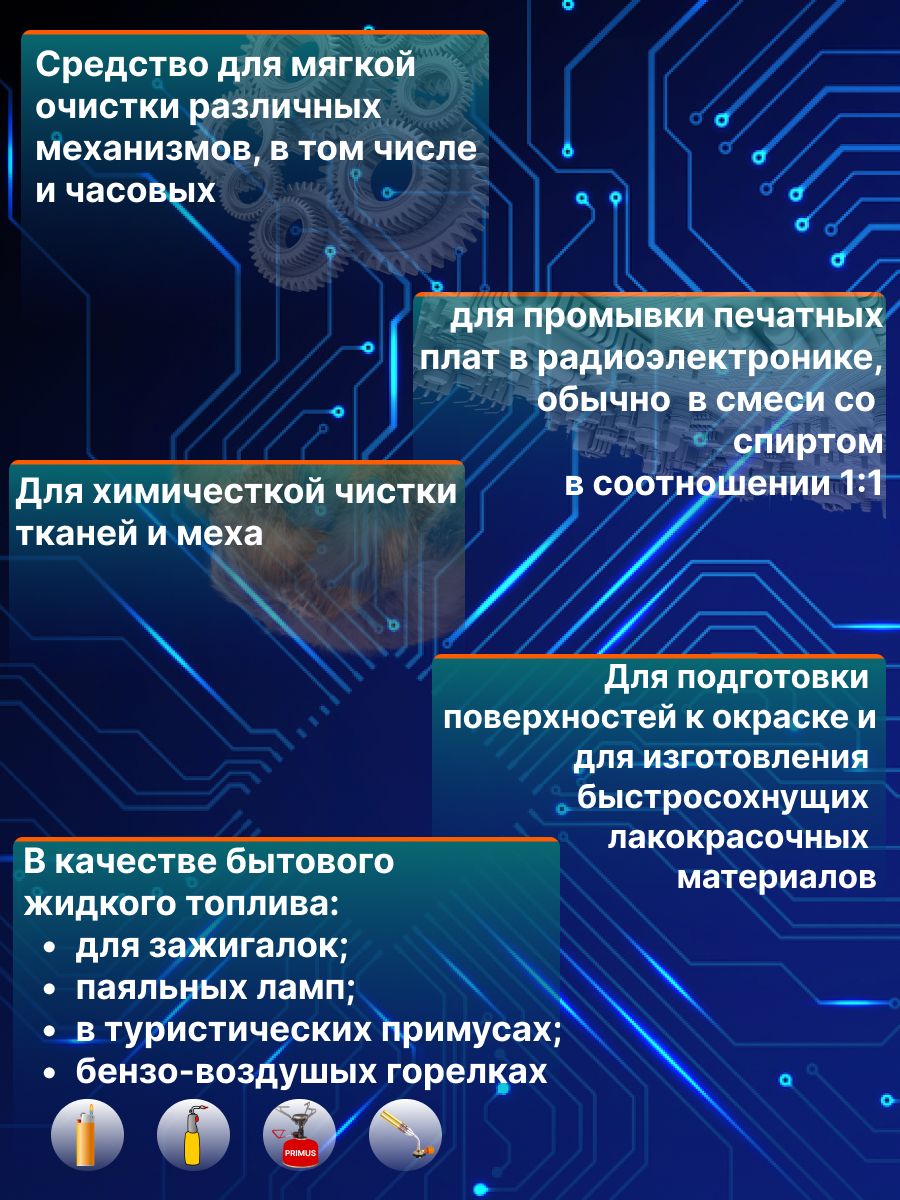 Универсальный очиститель бензин Solins Калоша Нефрас С2-80/120 обезжириватель, растворитель строительный / Средство для очистки и обезжиривания поверхностей, промывки печатных плат, 500 мл