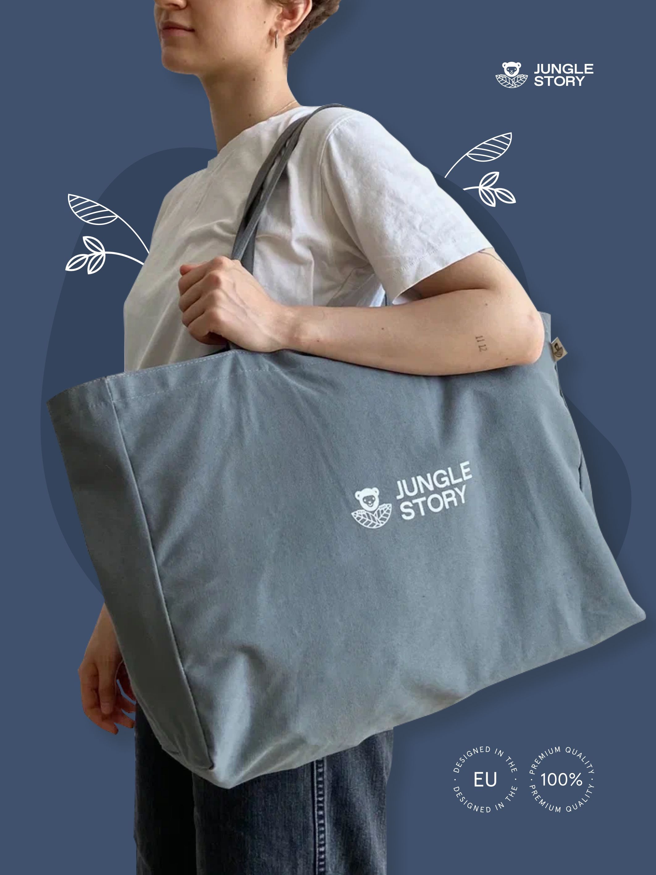 ПлотнаяхлопковаясумкасерогоцветаToteBag,шопперсплоскимдном,женскаячерезплечо,хозяйственнаядорожнаябольшаясумка,натуральныйхлопок