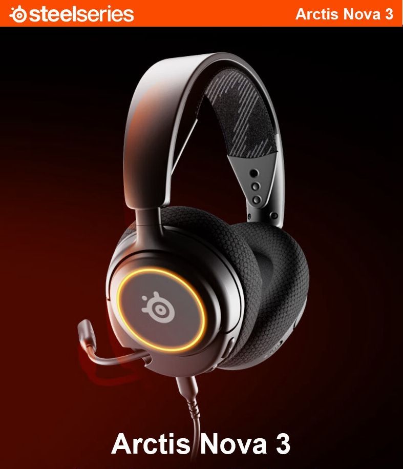 Игровые наушники SteelSeries k-Arctis Nova3, черный - купить по ...