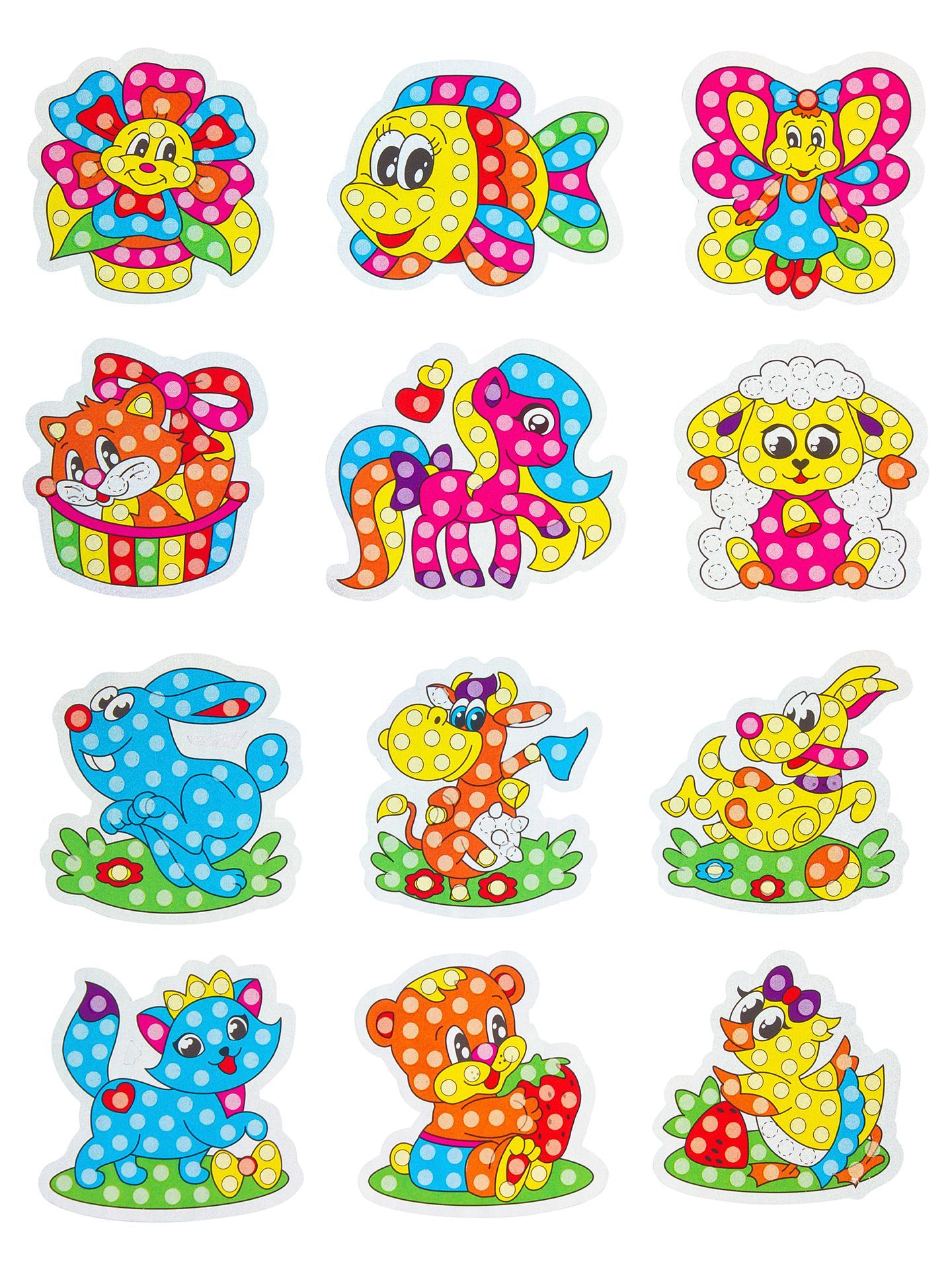 Развивающие наклейки для детей Алмазная мозаика "Пони", Набор для ...