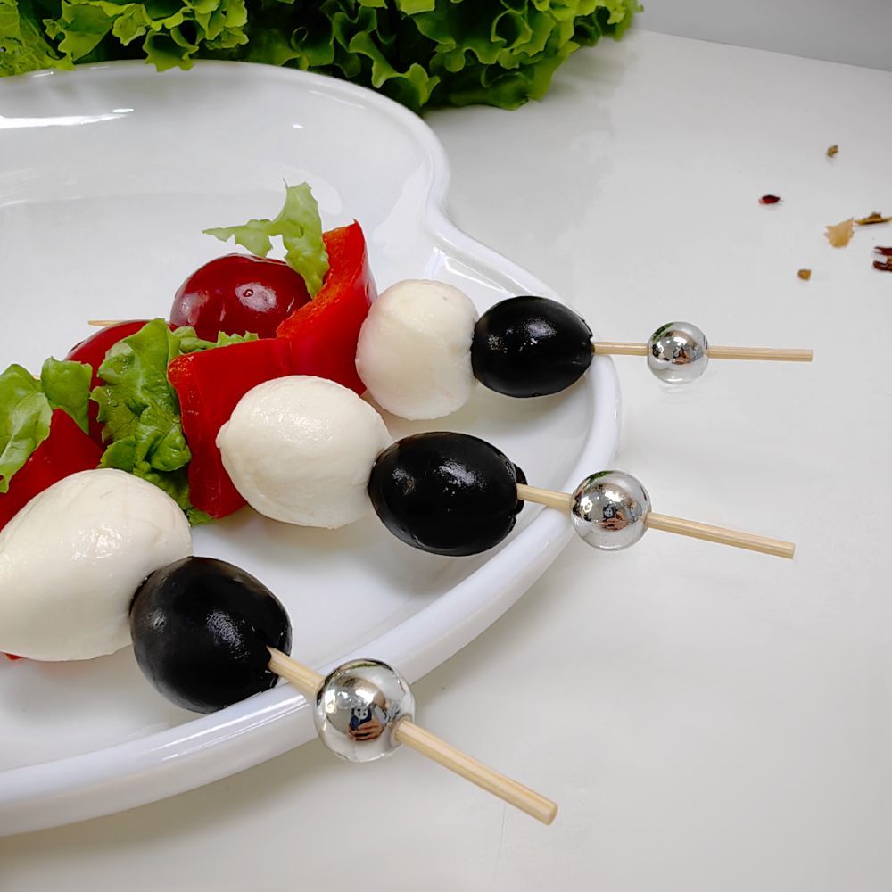 Шпажки для канапе / Набор для канапе ЖЕМЧУГ СЕРЕБРЯНЫЙ SAGNS, бамбук ...