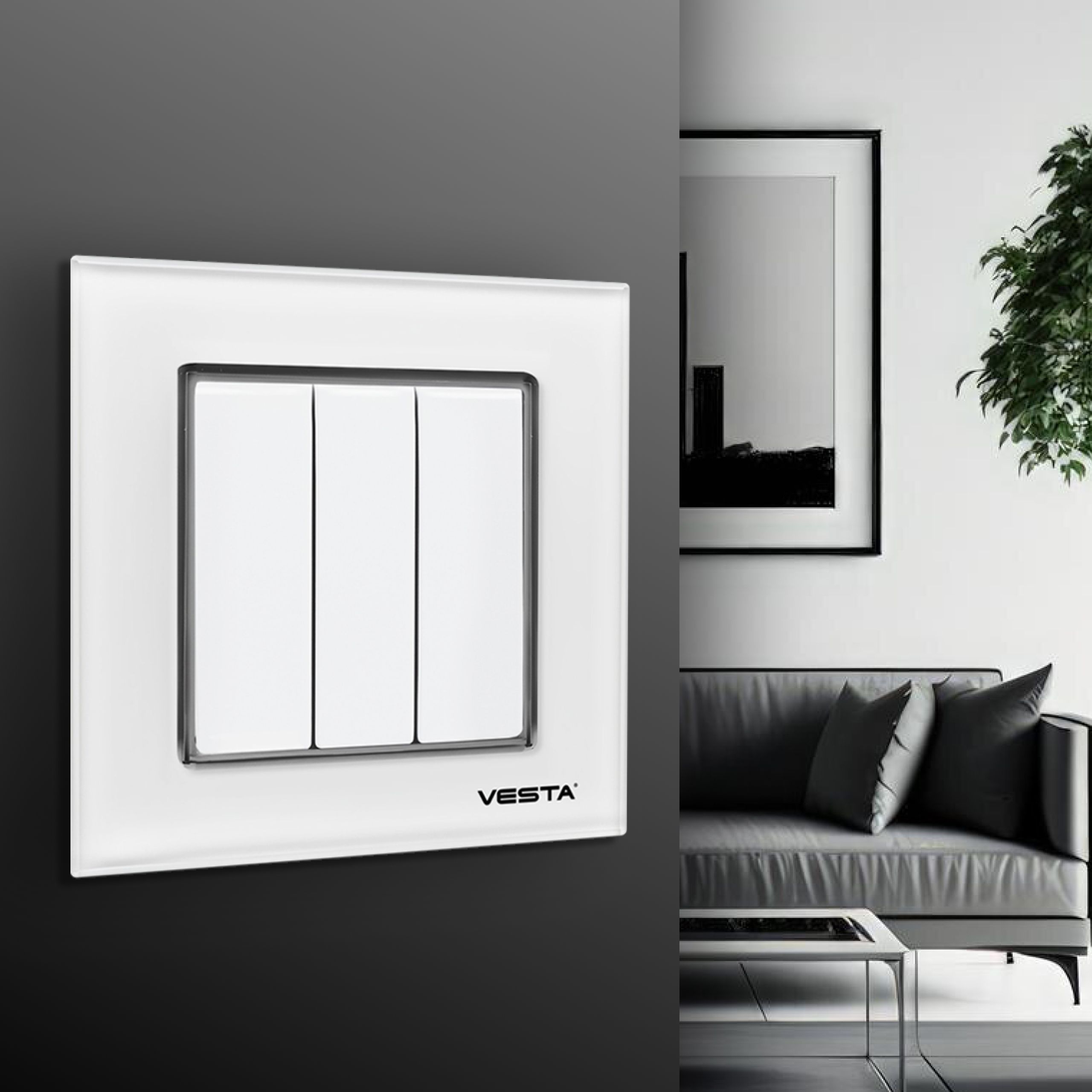 Розетка для сетевого кабеля LAN + Phone в рамке из закаленного стекла ...