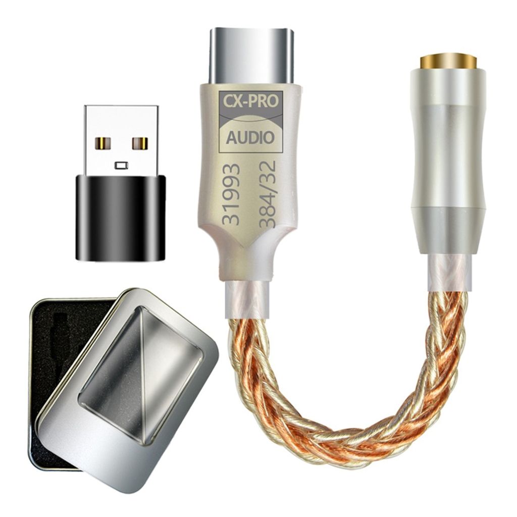Адаптер декодеров USB C DAC 32 бит, 384 кГц 3,5 мм с чипом CX31993 для ...