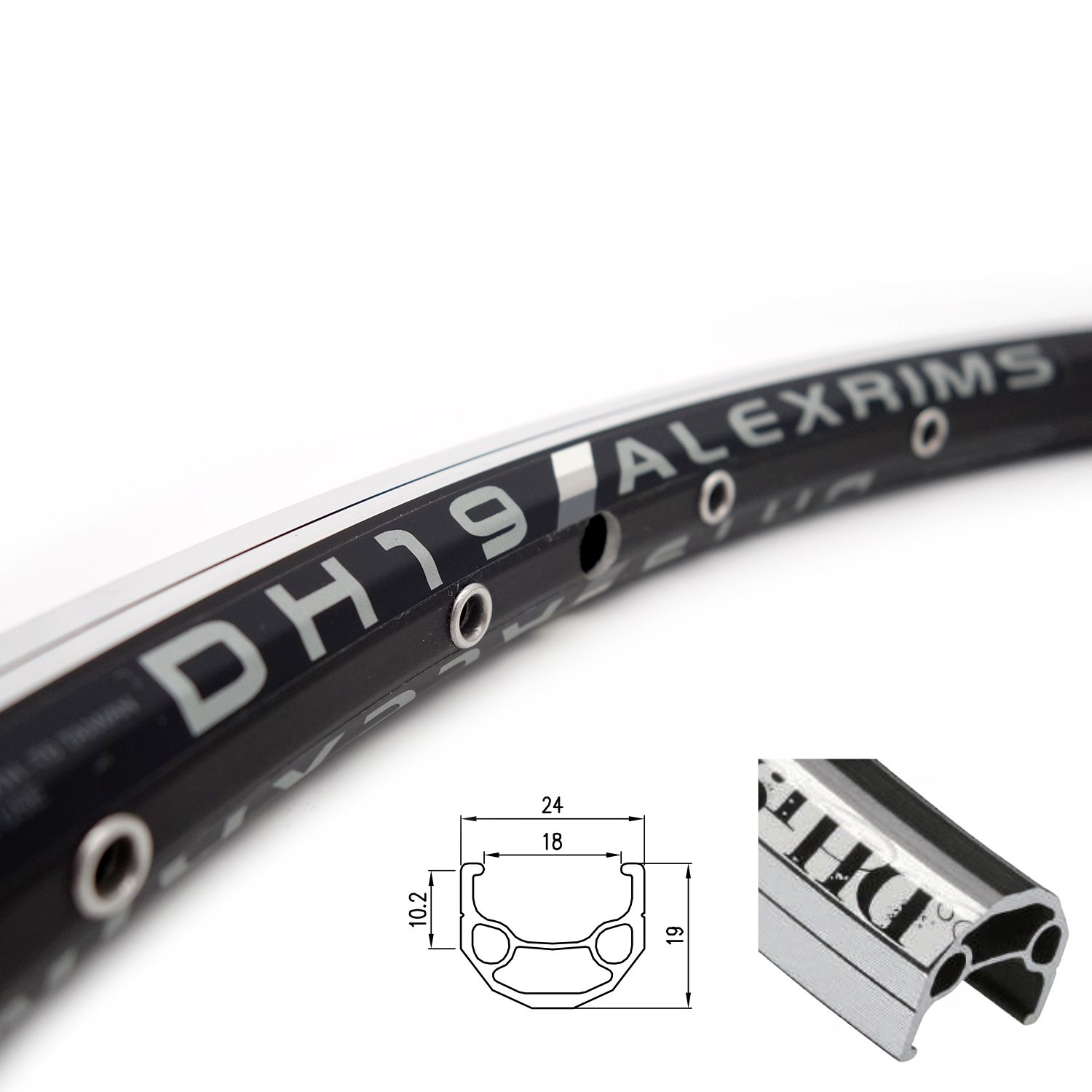 Комплект (пара на 2 колеса). Обод двойной AlexRims DH19, 28
