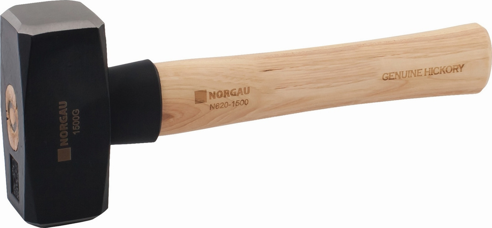 Кувалда NORGAU Industrial с бойком из специальной стали весом 1500 г и деревянной рукояткой из гикори, #1