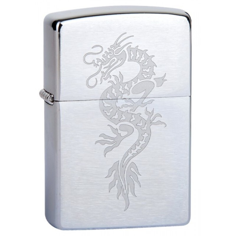 Зажигалка бензиновая ZIPPO Dragon Brushed Chrome #1