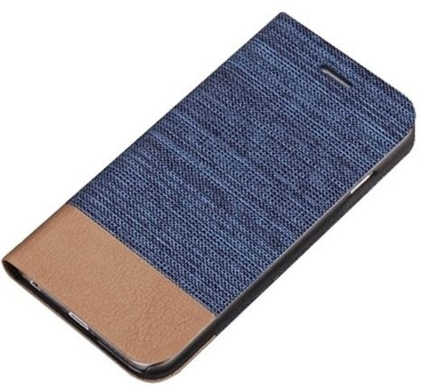 Купить Джинсовый чехол книжка для iPhone 4/4S с разъемами для карточек (темно-синий) с доставкой