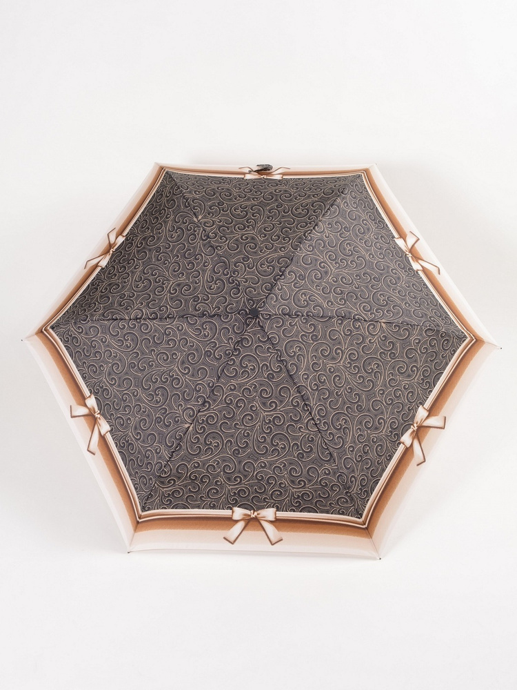 Зонт Zest, Механика, 3 сложения, светло-коричневый, темно-коричневый ...