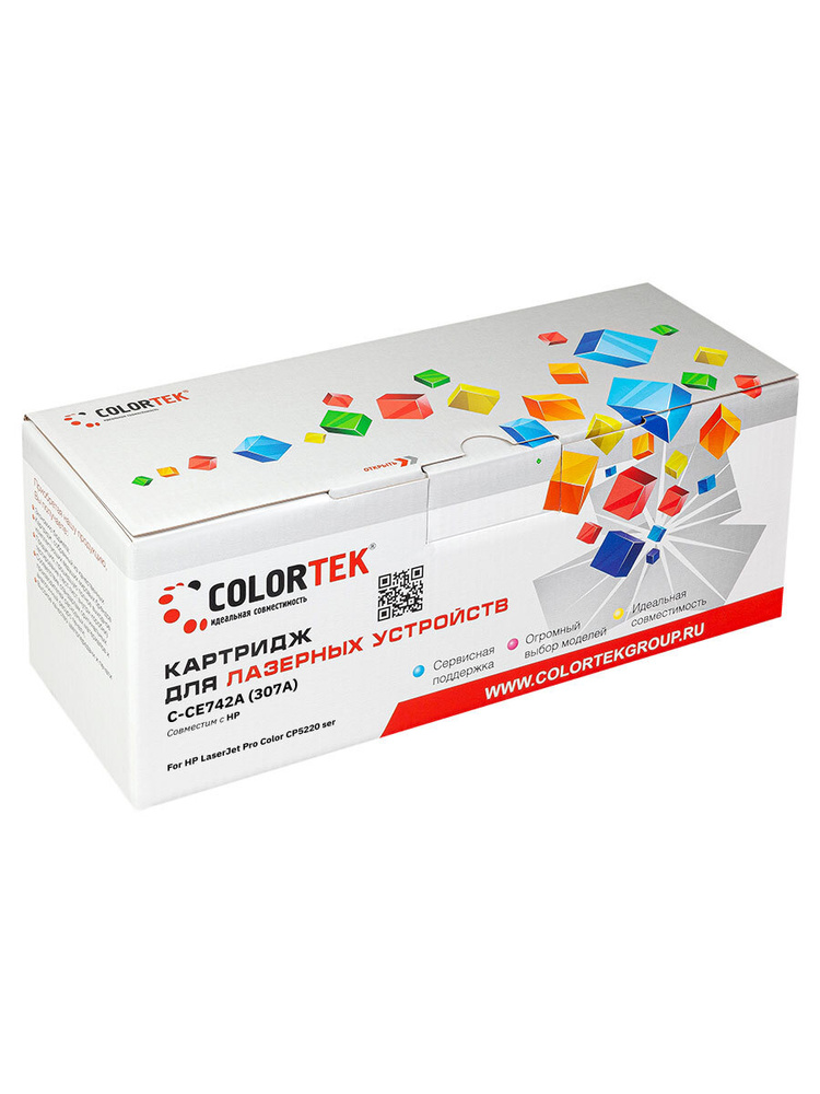 Картридж лазерный Colortek CT-CE742A (307A) желтый для принтеров HP  #1