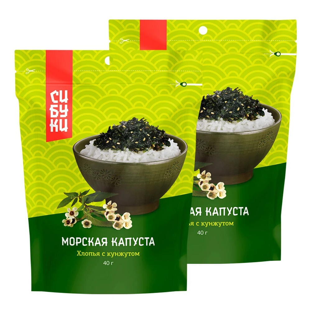 Хлопья морской капусты с кунжутом, Сибуки 40 г x 2 шт