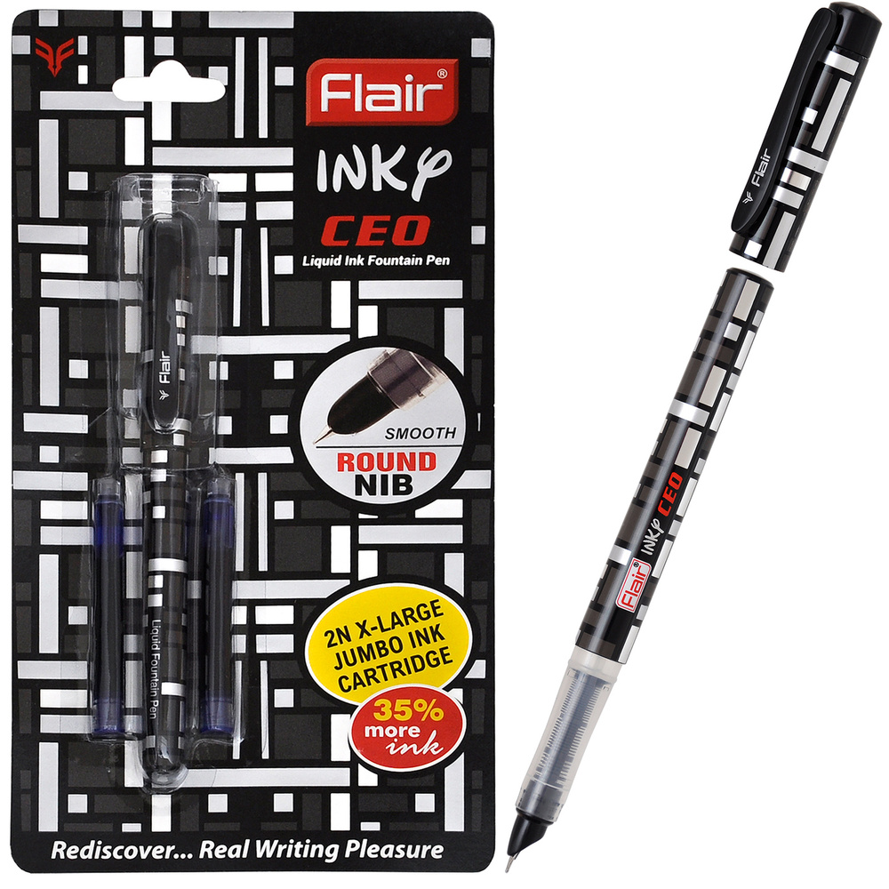 Ручка перьевая Flair INKY CEO, цвет чернил: синий, 2 сменных картриджа .