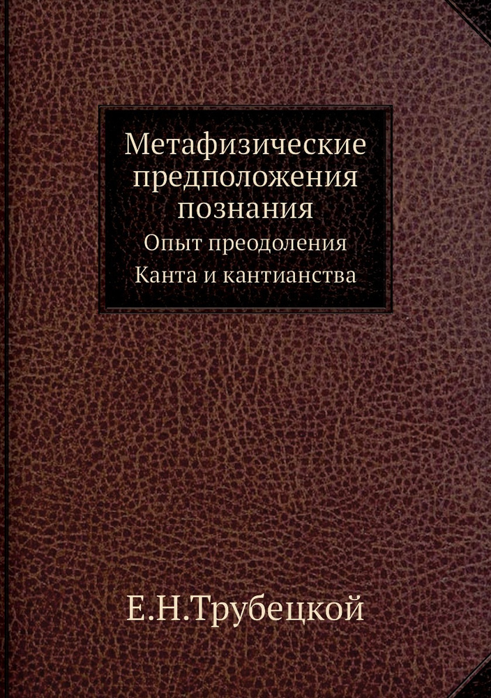 Метафизические предположения познания. Опыт преодоления Канта и кантианства  #1