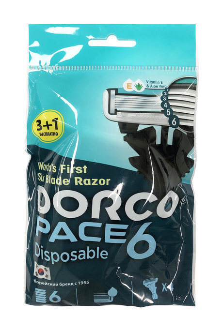 DORCO Станок для бритья одноразовый Dorco Pace 6, 4 шт. #1