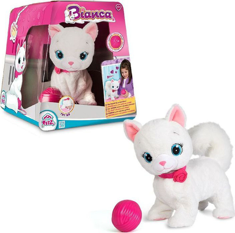 Игрушка интерактивная IMC Toys Club Petz Кошка Bianca интерактивная, в  комплекте с клубком, на батарейках - купить с доставкой по выгодным ценам в  интернет-магазине OZON (536579379)