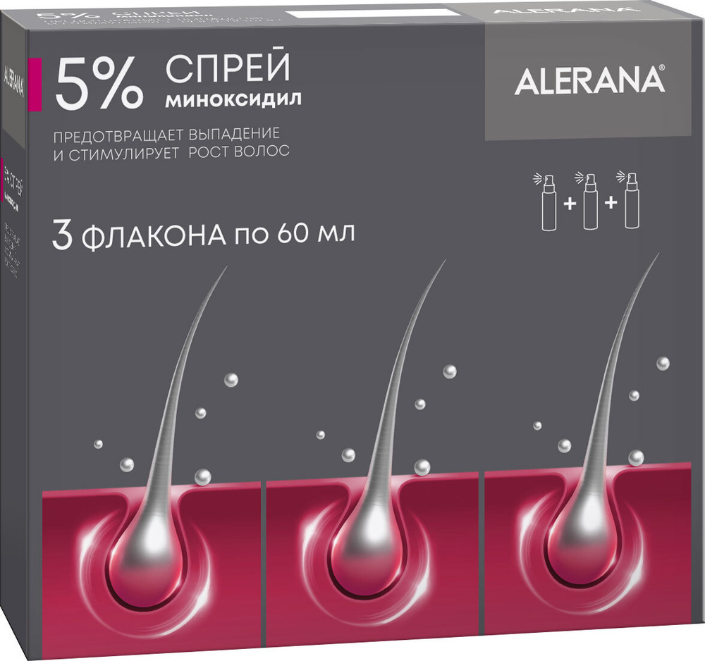 АЛЕРАНА спрей для наружного применения 5% фл. 60мл №3