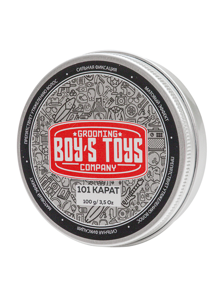 Boy's Toys Паста для укладки волос высокой фиксации с низким уровнем блеска 101 карат, 100 мл  #1