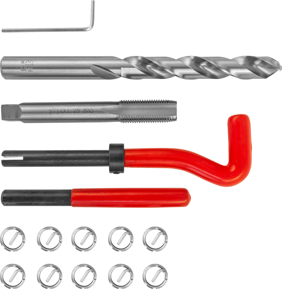 Набор для восстановления резьбы M12x1.25, 15 предметов Thorvik TRIS12125  #1