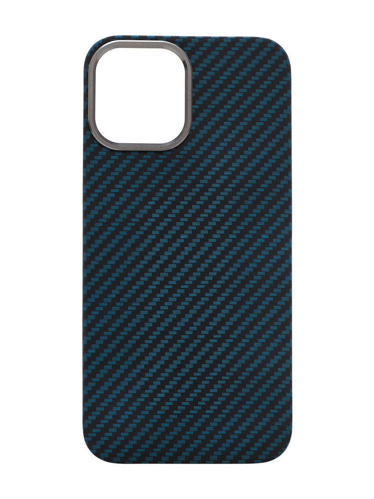 Кевларовый чехол DiXiS c ободком Carbon Case для iPhone 12/12 Pro (BL12/12PRO-CMO) матовый синий  #1