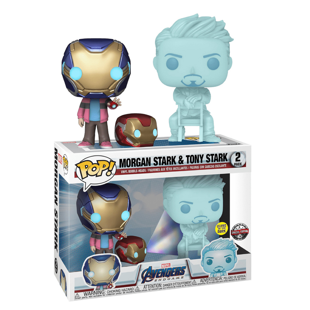 Фигурка Голограмма Тони Старка и Морган в шлеме светящиеся (Hologram Tony  Stark and Morgan with Helmet GitD 2-pack из фильма Мстители: Финал - купить  с доставкой по выгодным ценам в интернет-магазине OZON (