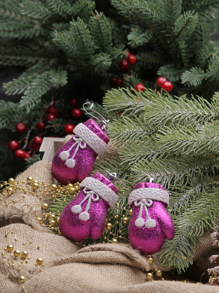 Рождественская декорация Варежка 8 см, China Dans, артикул 2015007/purple  #1