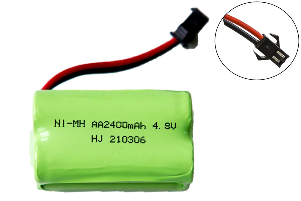 Аккумулятор NI-MH 4.8V 2400MAH форма ROW разъем SM - купить с доставкой ...