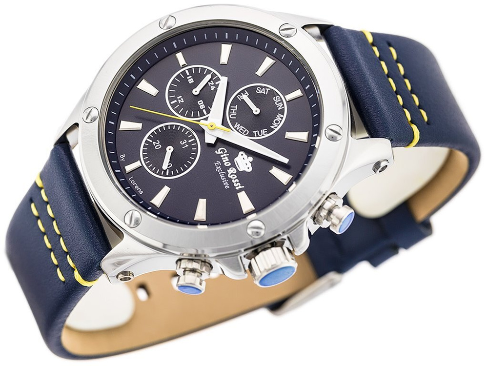 Мужские наручные часы с кожаным ремешком кварцевые GINO ROSSI Арт ...