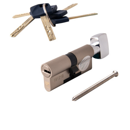 Цилиндр Apecs Premier XR-80-C15-NI, ключ/вертушка, никель, 45/35 #1