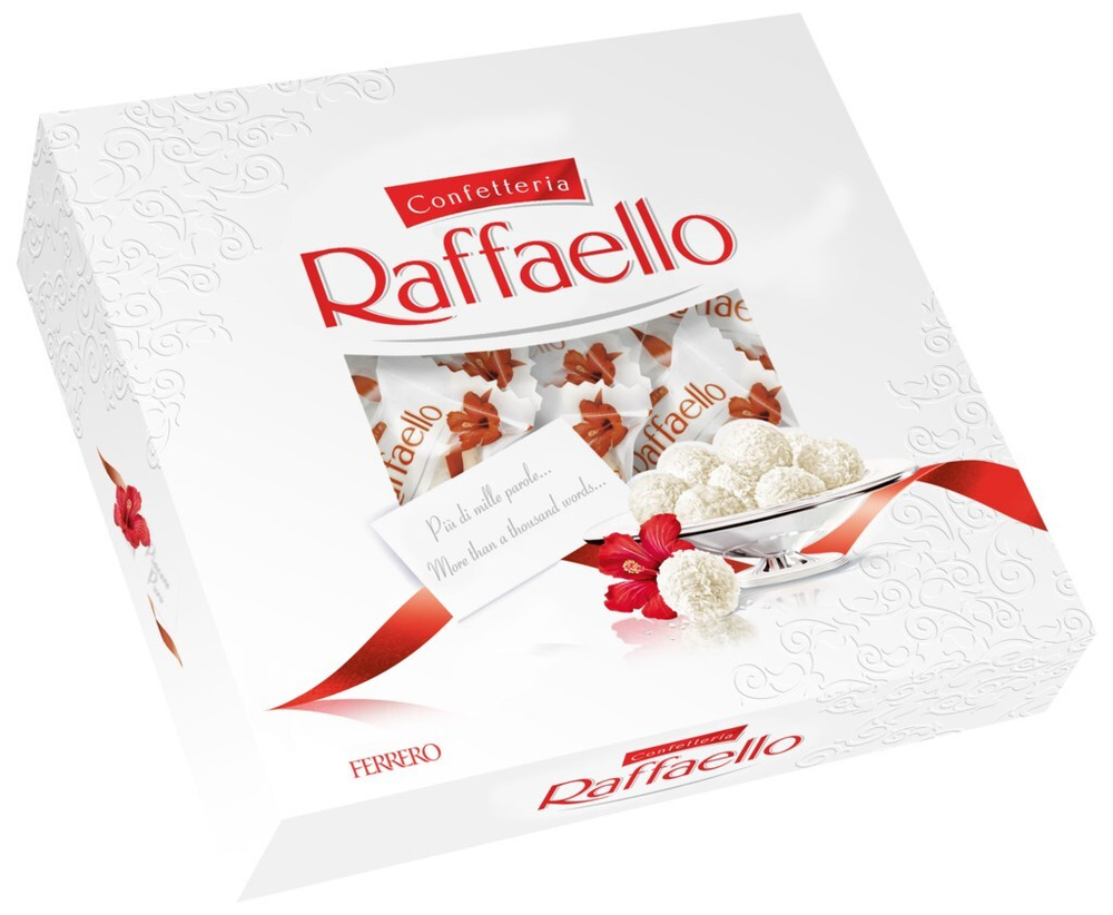 Конфеты Raffaello С цельным миндальным орехом в кокосовой обсыпке (плоская)  240 г