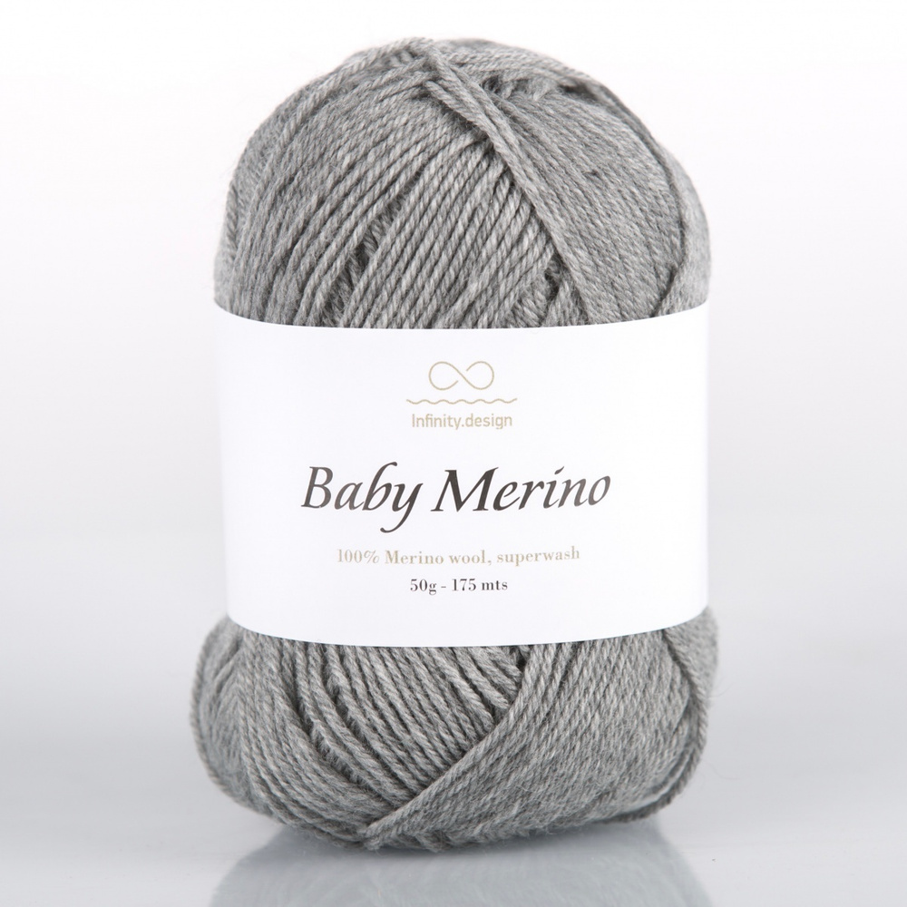 Пряжа для вязания Infinity Design Baby Merino (1042 Gray Melange) 2 мотка #1