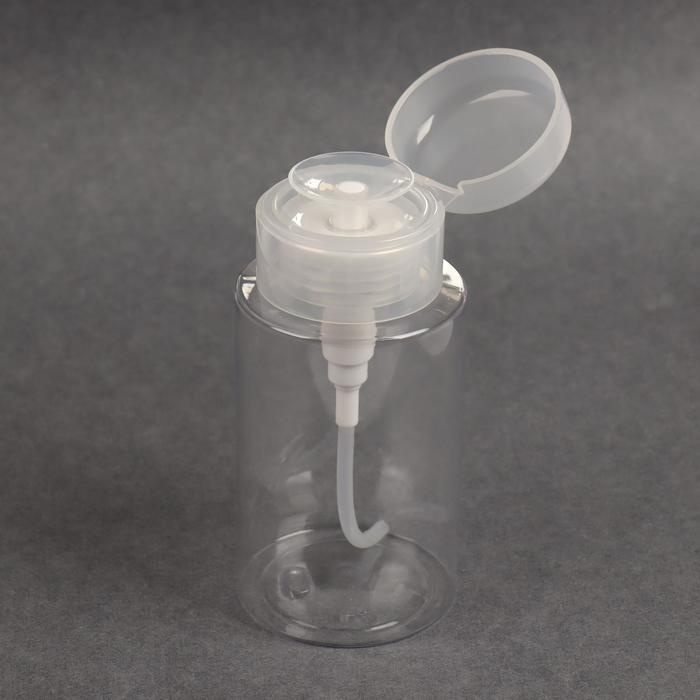Баночка с дозатором для жидкостей, 200 мл, цвет белый/прозрачный ...