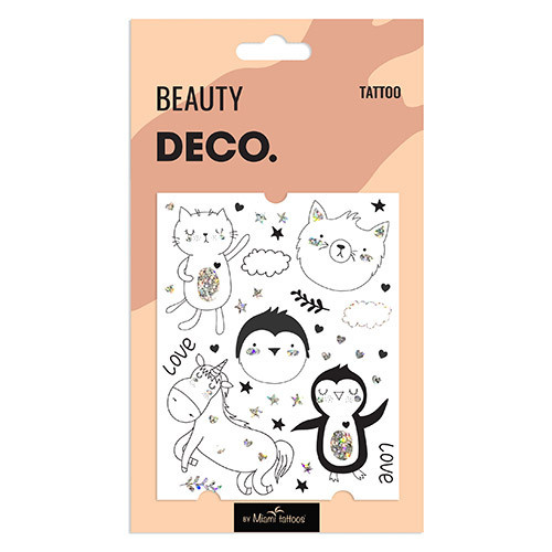 Татуировка для тела DECO. CARTOON by Miami tattoos переводная (Penguin dance) #1
