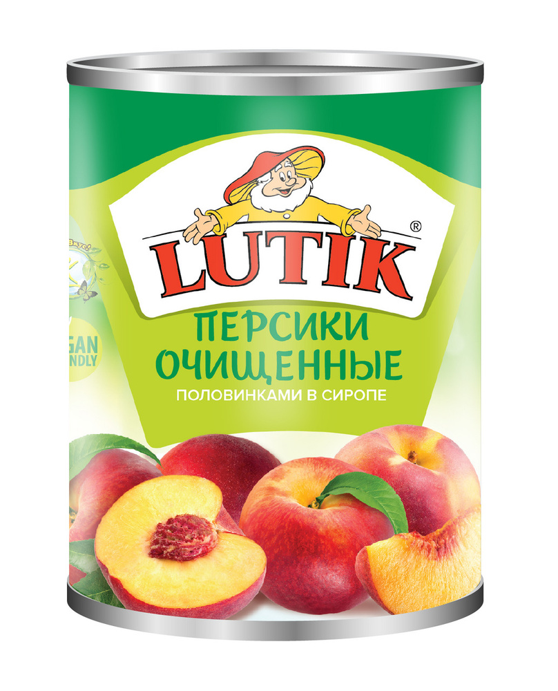 Персики Lutik очищенные в сиропе, 425мл #1