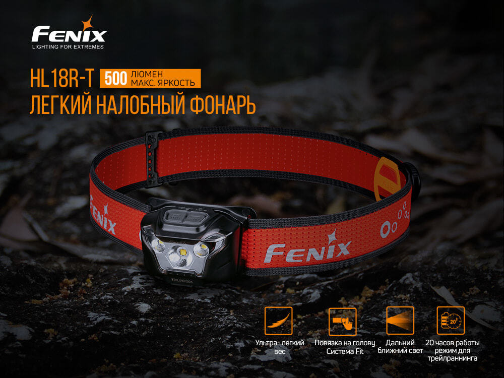 Фонарь Налобный Феникс Fenix HL18RT, налобный фонарь для туризма, активного отдыха; 5 режимов работы, #1