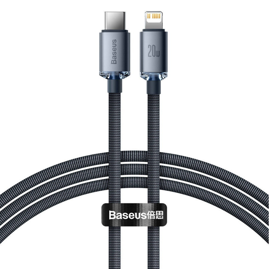 Кабель USB Type-C, Apple Lightning Baseus Crystal Shine Series - купить по  низкой цене в интернет-магазине OZON (421386523)