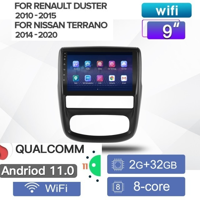 Автомагнитола Renault Duster 2010 - 2015 Android 11 WI-FI Блютус Радио Видео Громкая связь USB  #1