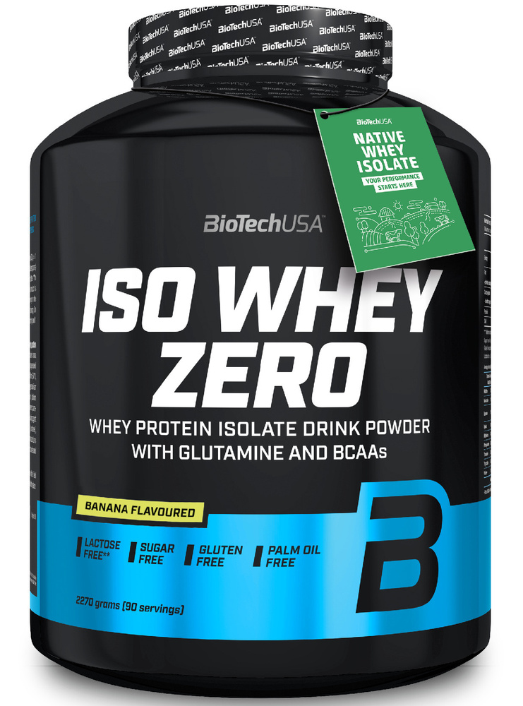 Сывороточный протеин изолят BioTechUSA Iso Whey Zero 2270 г. банан #1