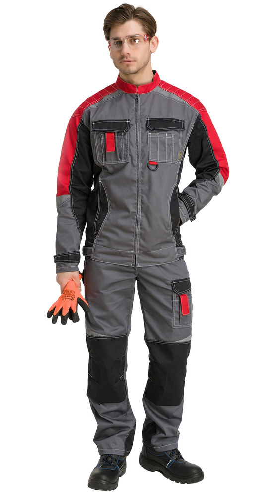 Куртка мужская рабочая без брюк PENTALAB "RanDEK" (т.сер/черн/красн ...