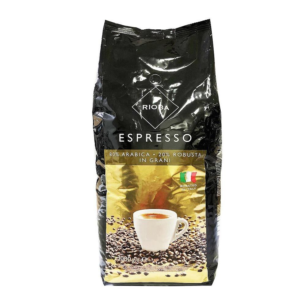 Кофе натуральный обжаренный Rioba Espresso Gold в зернах 1 кг (Арабика 80%, робуста 20%)  #1