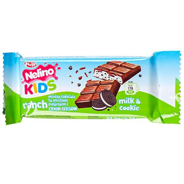 Шоколад Нелино Nelly Nelino KIDS Ranch Milk & Cookie, 44 шт по 32 г ...