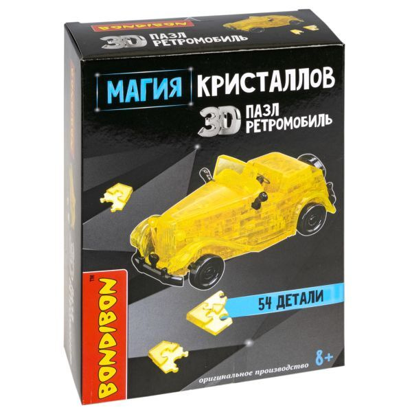 Пазл 3D МАГИЯ КРИСТАЛЛОВ "РЕТРОМОБИЛЬ", 54 детали, Bondibon #1