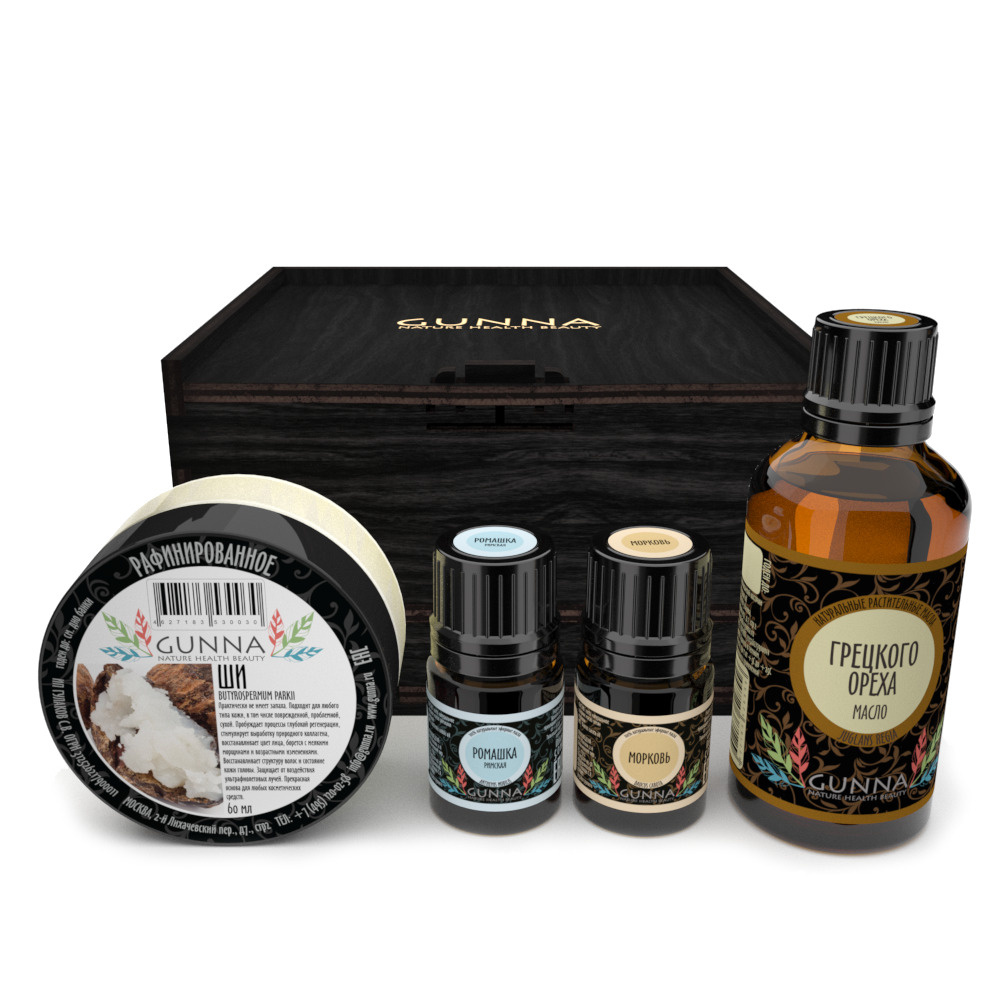 GUNNA Подарочный набор эфирных масел для тела до и после загара ...
