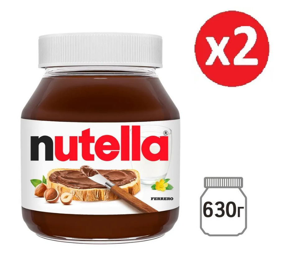 Паста ореховая Nutella, с добавлением какао, 630 г х 2 штук #1