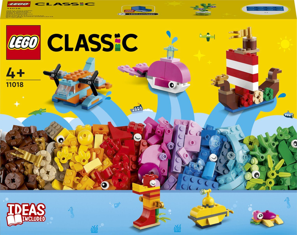 Конструктор LEGO Classic Творческое веселье в океане, 333 детали, 4+, 11018  - купить с доставкой по выгодным ценам в интернет-магазине OZON (468596819)