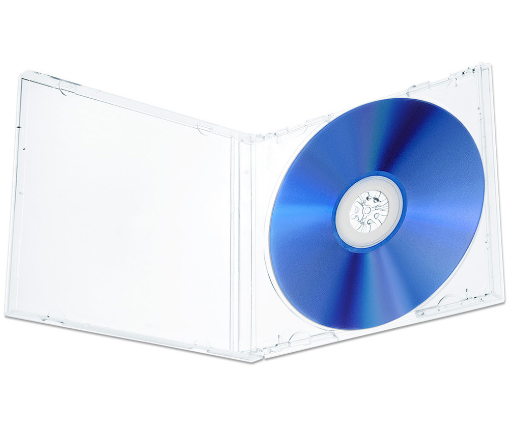 Коробка CD Jewel Box Clear для 1 диска (прозрачный трей), 10 мм, упаковка 10 шт.  #1
