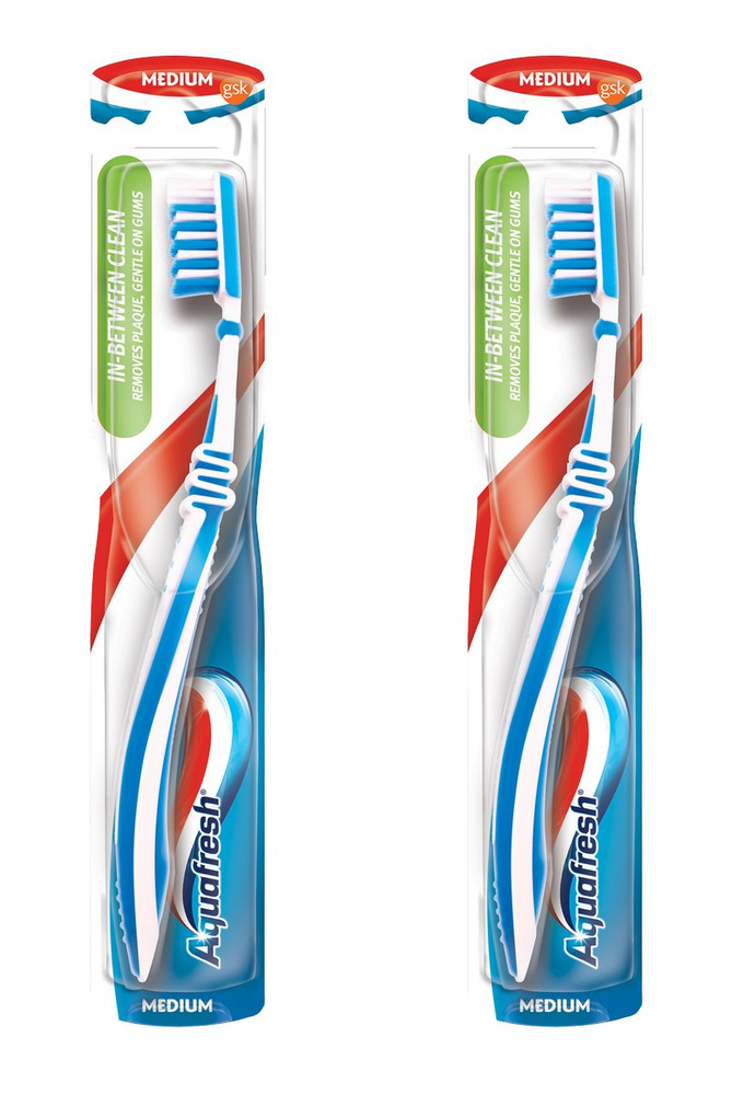 Aquafresh Зубная щетка In Between Clean, средняя, 2 шт/ #1