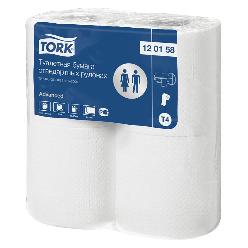 Tork Бумага туалетная T4, 2 слоя, 4 рулона / #1